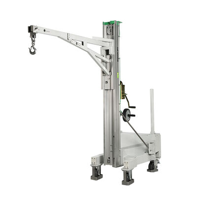 BS01 Balanced Counterweight Manual Hand Winch Crane 150kg, Mobile Floor Crane with Counterweight & Swivel Hook, for Warehouse Workshop Construction