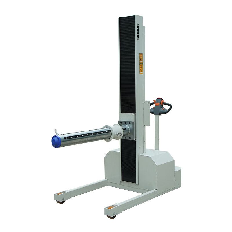 SINOLIFT CDD1019BF 1 Ton Electric Single-Arm Push-Pull Cart 1.95m Lifting Height Roll Material Handling Trolley