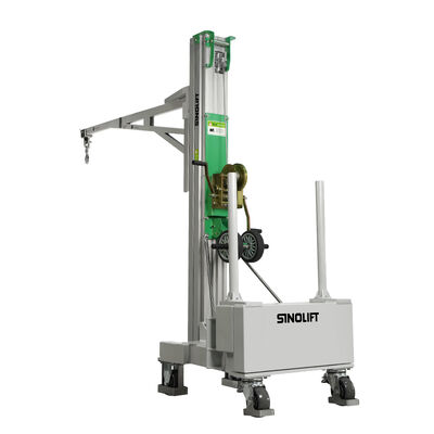 BS01 Manueller Handwindenkran mit ausgewogenem Gegengewicht 150 kg, mobiler Bodenkran mit Gegengewicht und Drehhaken, für den Bau von Lagerhallen und Werkstätten